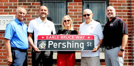Roadway outside Sebo Stadium designated Earle Bruce Way